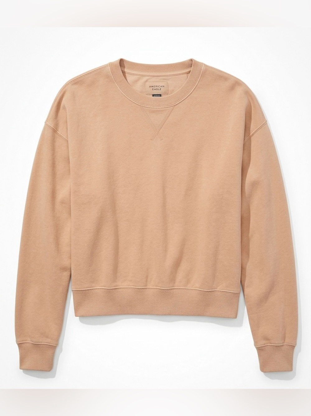 American Eagle Outfitters unisex oversized Crewneck Sweatshirt - Taupe Brown XS
